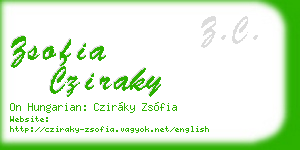zsofia cziraky business card