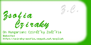 zsofia cziraky business card